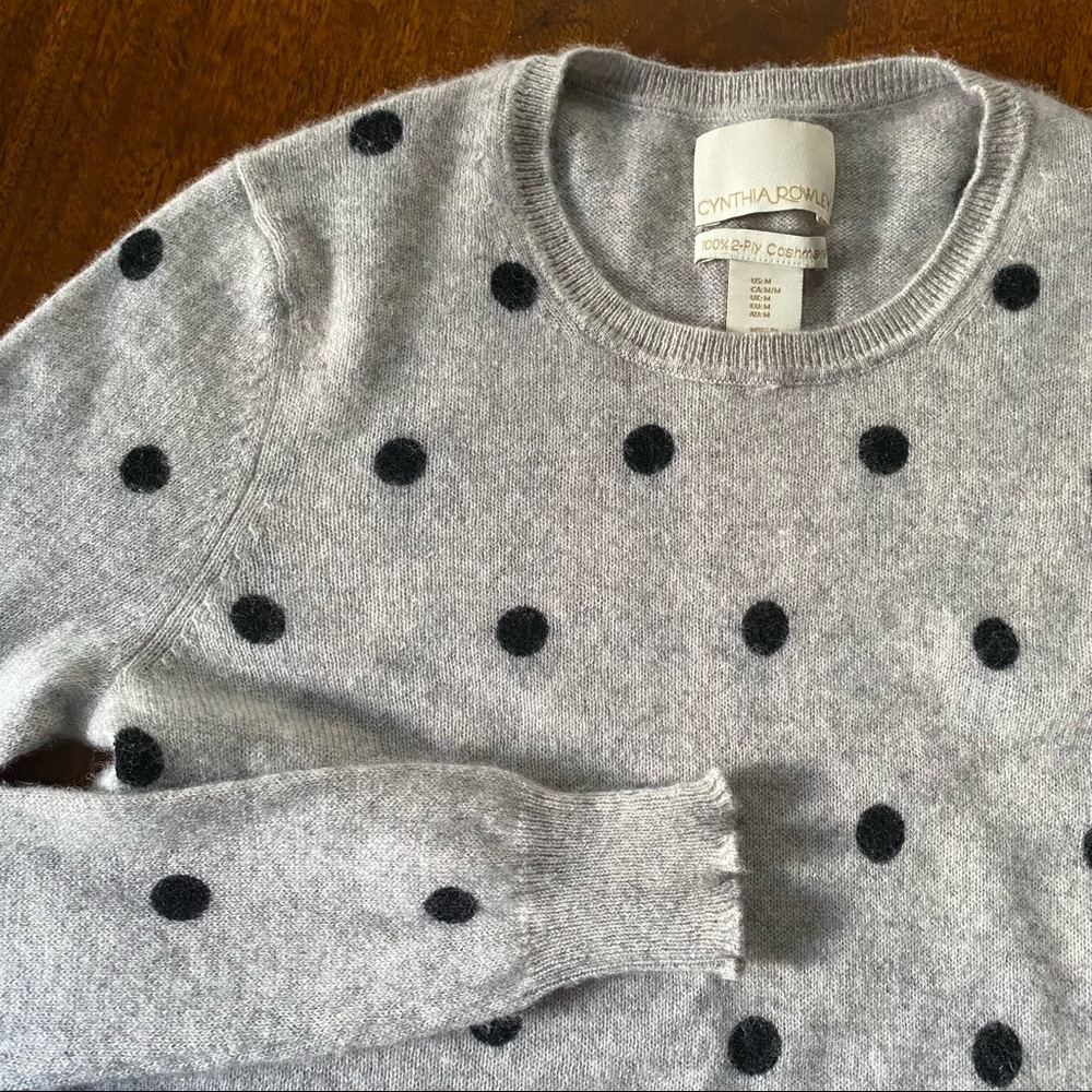 Cynthia Rowley Polka Dot Cashmere Sweater - Picture 4 of 7